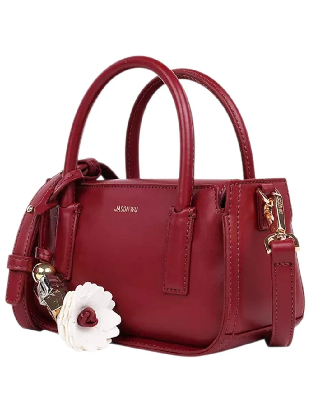 JASON WU STRUCTURED MINI BAG Oxblood Leather Crossbody NWT - Picture 5 of 8